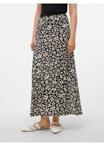 Véro Moda VERO MODA Damen Maxirock "VMALBA ANKLE SKIRT WVN GA NOOS", schwarz, modisch, Gr. M, gemustert, Web, Obermaterial: 100% Viskose, Röcke