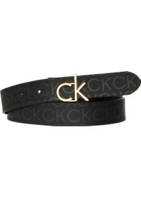 Calvin Klein Damen Ledergürtel "CK BCKL RVRSBL BLT 3", schwarz, casual, Gr. 75, gemustert, mehrfarbig, Rindsleder, Gürtel, Größenverstellbar
