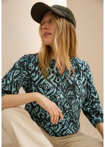 Cecil Damen Klassische Bluseslate khaki, casual, Gr. XXL, bedruckt, Web, Obermaterial: 100% Baumwolle, Blusen, mit All-Over Print