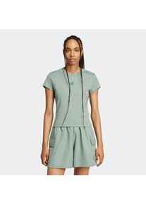 Damen T-Shirt "ESS SLIM TEE", silber, sportlich, Gr. XXL, adidas originals, Obermaterial: 100% Baumwolle, Shirts