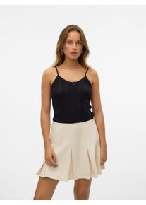 Véro Moda VERO MODA Damen Trägertop "VMLISA POINTELLE SINGLET TOP JRS NOOS", schwarz, modisch, Gr. L, unifarben, Jersey, Obermaterial: 100% Baumwolle, Tops