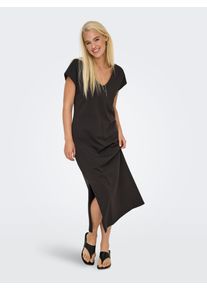 Only Damen Jerseykleid "ONLMARA S/S DRESS JRS", braun, modisch, Gr. S, unifarben, Jersey, Obermaterial: 100% Baumwolle, Kleider