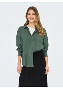 Only Damen Hemdbluse "ONLZAZIMA L/S LOOSE SHIRT WVN NOOS", grün, modisch, Gr. XL, unifarben, Web, Obermaterial: 84% Modal, 16% Polyester, Blusen