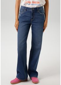 Aniston CASUAL Damen Straight-Jeans, blau, modisch, Gr. 38, Destroyed-Effekte, Denim/Jeans, Obermaterial: 81% Baumwolle, 17% Polyester, 2% Elasthan,