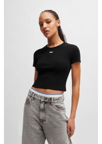 HUGO BLUE Damen T-Shirt "Baby Tee", schwarz, casual, Gr. XXXL, unifarben, Single Jersey, Obermaterial: 96% Baumwolle, 4% Elasthan, Shirts, in