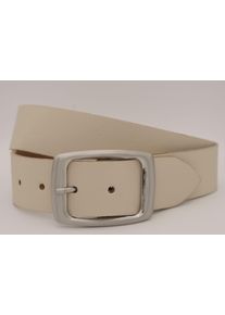 AnnaMatoni Damen Ledergürtel, beige, casual, Gr. 105, unifarben, Rindsleder, Gürtel, mit silberner Schließe