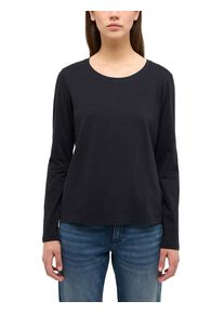 Mustang Damen Langarmshirt "Damen Style Elly", schwarz, casual, Gr. M, Jersey, 100% Baumwolle, Shirts