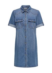 Only Damen Jeanskleid "ONLLISA S/S DNM DRESS GUA", blau, modisch, Gr. M, unifarben, Denim/Jeans, Obermaterial: 90% Baumwolle, 10% Viskose, Kleider