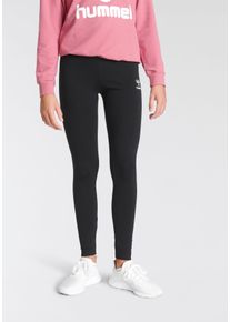 Hummel Kinder Leggings "für Kinder", schwarz, sportlich, Gr. 176, Jersey, Obermaterial: 95% Baumwolle, 5% Elasthan, Hosen, für Kinder