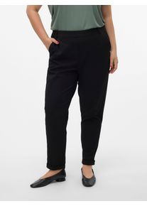 Vero Moda CURVE Damen Anzughose "VMCMAYA MW LOOSE SOLID PANT CUR NOOS", schwarz, modisch, Gr. 46, unifarben, Web, Obermaterial: 62% Polyester, 33%