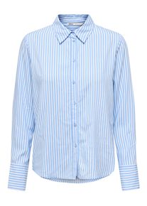 Only Damen Hemdbluse "ONLBERIT LIFE L/S SHIRT WVN"serenity stripes:cd line stripes, modisch, Gr. L, gestreift, Web, Obermaterial: 100% Viskose, Blusen