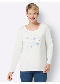 Classic Basics Damen Langarmshirt "Shirt", blau, Gr. 38, bedruckt, gemustert, mehrfarbig, 100% Baumwolle, Shirts