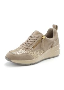 Lascana Damen Sneaker "Freizeitschuh, Halbschuh", Gr. 37, gold, Obermaterial: 100% Rindsleder. Futter: 100% Textilmaterial. Decksohle: 100%