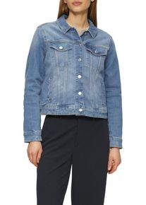 s.Oliver Damen Jeansjackemid blau used, casual, Gr. 34, unifarben, Denim/Jeans, Obermaterial: 86% Baumwolle, 13% Polyester, 1% Elasthan, Jacken, mit
