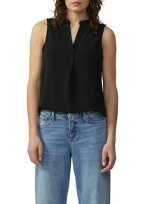 QS Damen Klassische Bluse, schwarz, casual, Gr. 42, unifarben, Obermaterial: 100% Polyester, Blusen, ohne Ärmel