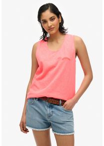 Superdry Damen Tanktop "ESSENTIAL LOGO GD VEST", rot, casual, Gr. XS, unifarben, Jersey, Obermaterial: 100% Baumwolle, Tops