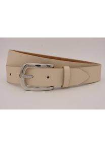 AnnaMatoni Damen Ledergürtel, beige, casual, Gr. 80, unifarben, Rindsleder, Gürtel, mit silberner Schließe