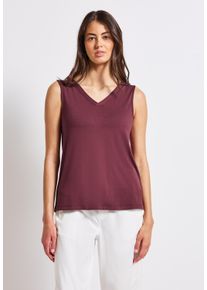 Street One Damen T-Shirt, rot, casual, Gr. 34, unifarben, Stoff, 95% Viskose, 5% Elasthan, Shirts, aus elastischem Materialmix