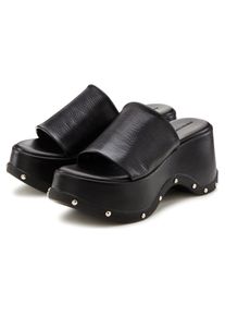 Damen Pantolette, French Connection, Gr. 35, schwarz, Obermaterial: 100% Rindsleder. Futter: 100% Rindsleder. Decksohle: 100% Synthetik. Laufsohle: