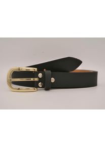 AnnaMatoni Damen Ledergürtel, schwarz, casual, Gr. 100, unifarben, Rindsleder, Gürtel, mit goldener Schließe