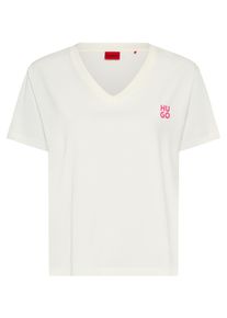 HUGO UNDERWEAR Damen V-Shirt "NIKA_T-SHIRT", Gr. XS, beige, Jersey, Obermaterial: 60% Modal, 32% Baumwolle, 8% Elasthan, unifarben, casual, Shirts