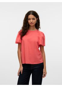 Véro Moda VERO MODA Damen Kurzarmbluse "VMPRETTY SS TOP WVN GA NOOS"dubarry, modisch, Gr. L, unifarben, Web, Obermaterial: 100% Baumwolle, Blusen