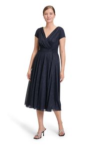 Vera Mont Damen Cocktailkleid "Vera Mont Cocktailkleid im Glitzer-Look", blau, elegant, Gr. 40, Netz, Obermaterial: 100% Polyester. Futter: 100%