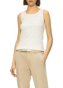 s.Oliver Damen Ripptanktoplight beige stripe, casual, Gr. 38, gestreift, Rippware, Obermaterial: 95% Baumwolle, 5% Elasthan, Tops, mit Rippstruktur