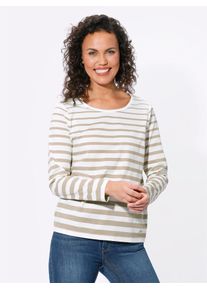 Casual Looks Damen Print-Shirt "Ringelshirt", beige, Gr. 38, gemustert, mehrfarbig, gestreift, bedruckt, 100% Baumwolle, Shirts