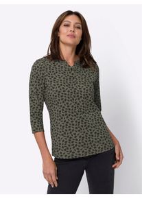 Classic Basics Damen 3/4-Arm-Shirt "3/4-Arm-Shirt", schwarz, Gr. 46, gemustert, 100% Baumwolle, Shirts