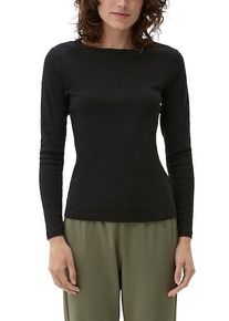 s.Oliver Damen Langarmshirt, grau, casual, Gr. 40, unifarben, Jersey, Obermaterial: 100% Baumwolle, Shirts, mit U-Boot-Ausschnitt