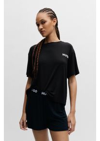 HUGO UNDERWEAR Damen Rundhalsshirt "UNITE_T-SHIRT", Gr. XL, schwarz, Single Jersey, Obermaterial: 93% Viskose, 7% Elasthan, unifarben, casual,