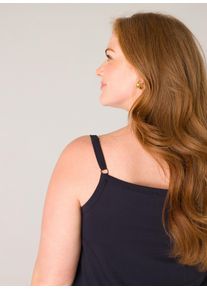 Damen Spaghettitop "Alexa", blau, feminin, Gr. 54, Base Level Curvy, unifarben, Jersey, Obermaterial: 94% Viskose, 6% Elasthan, Tops, Verstellbare