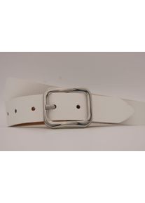 AnnaMatoni Damen Ledergürtel, weiß, casual, Gr. 90, unifarben, Rindsleder, Gürtel, mit silberner Schließe