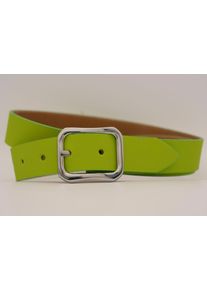 AnnaMatoni Damen Ledergürtel, grün, casual, Gr. 115, unifarben, Rindsleder, Gürtel, mit silberner Schließe