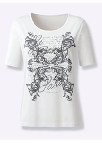 Classic Basics Damen T-Shirt "Kurzarm-Shirt", grau, Gr. 56, gemustert, mehrfarbig, 100% Baumwolle, Shirts