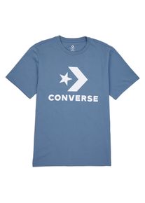 Converse Damen T-Shirt "UNISEX Converse GO-TO STAR CHEVRON LOGO STANDARD FIT T-SHIRT"lakeside blau, sportlich, Gr. S, Single Jersey, Obermaterial: