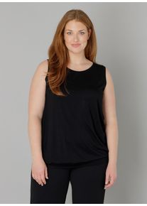 Damen Longtop "Yasmina", schwarz, Basic, Gr. 44, Base Level Curvy, unifarben, Jersey, Obermaterial: 94% Viskose, 6% Elasthan, Tops, Formgebendes