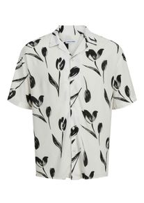 Jack & Jones JACK & JONES Herren Kurzarmhemd "JJEJEFF CHARGE RESORT SHIRT SS SN", rot, modisch, Gr. L, bedruckt, Web, Obermaterial: 100% Viskose, Hemden, mit