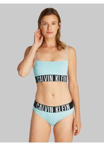 Damen Bralette "UNLINED BRALETTE", Calvin Klein Underwear, Gr. M, blau, Obermaterial: 82% Polyamid, 18% Elasthan, Basic, BHs, mit großem Logo
