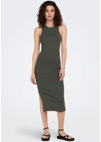 Only Damen Jerseykleid "ONLBELFAST S/L MIDI DRESS JRS NOOS", grau, modisch, Gr. S, unifarben, Jersey, Obermaterial: 97% Baumwolle, 3% Elasthan,