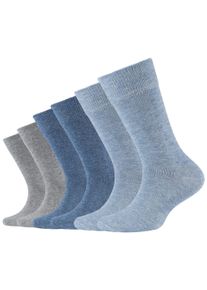 Camano Kinder Socken "ca-soft", Gr. 23, blau, Baumwolle, Elasthan, Polyamid, unifarben, Socken, mit Komfortbund und gepolsterten Zehen-/Fersenbereich