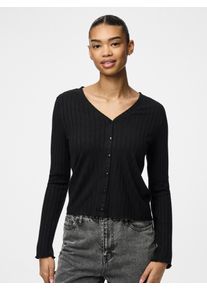 Pieces Damen Strickjacke "PCIRIS CARDIGAN NOOS", schwarz, modisch, Gr. XS, unifarben, Strick, Obermaterial: 50% Viskose, 30% Polyester, 20% Polyamid,