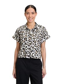 Betty Barclay Damen Kurzarmbluse "Betty Barclay Leinenbluse mit Kragen", schwarz-weiß, casual, Gr. 36, Obermaterial: 55% Leinen, 45% Viskose., Blusen