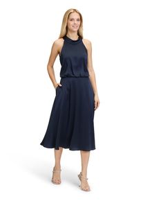 Vera Mont Damen Cocktailkleid "Vera Mont Cocktailkleid mit Stehkragen", blau, festlich, Gr. 48, Satin, Obermaterial: 98% Polyester, 2% Elasthan.