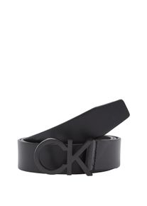 Calvin Klein Damen Ledergürtel "CK BUCKLE BELT BLACK 35MM", schwarz, casual, Gr. 100, unifarben, Leder, Gürtel