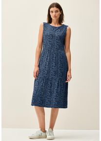 Cecil Damen Midikleidurban navy blau, casual, Gr. XS, bedruckt, Stoff, 95% Viskose, 5% Elasthan, Kleider, mit Volant