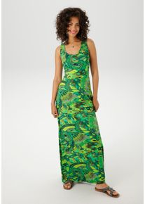 Aniston CASUAL Damen Sommerkleid, grün, modisch, Gr. 40, bedruckt, gemustert, Batikmuster, Single Jersey, Obermaterial: 95% Viskose, 5% Elasthan,