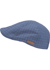 Chillouts Damen Schiebermütze "Samsun Hat", blau, klassisch, Gr. S, kariert, Kunstfaser, Mützen, mit klassischem Schnittmuster