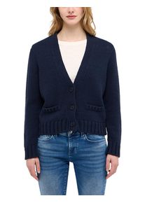 Mustang Damen Cardigan "Damen Style Sedalia", blau, casual, Gr. XL, Strick, 50% Baumwolle, 50% Polyacryl, Strickjacken